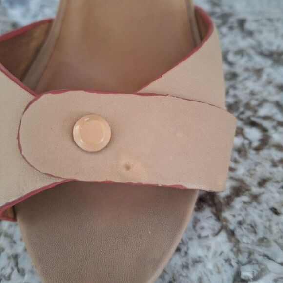 L.A.M.B Leather strappy nude heels sandals size 8.5 - Picture 9 of 14